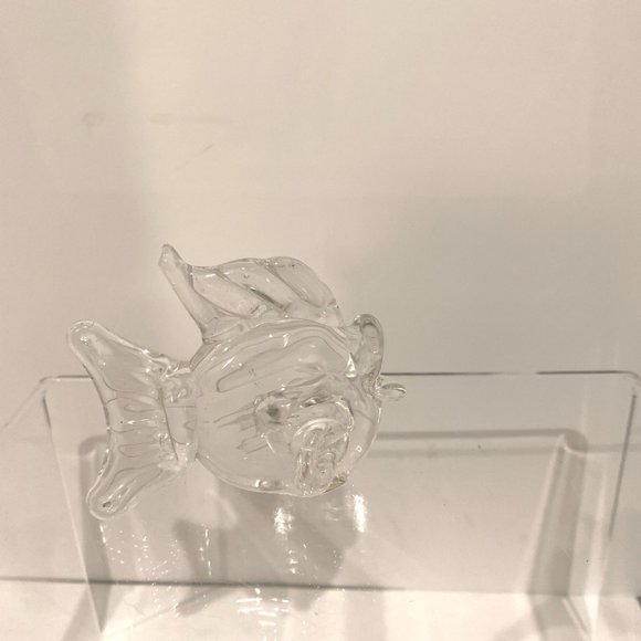 Garcia Art Glass Clear Fish Paperweight Big Lips Figurine - Picture 3 of 5